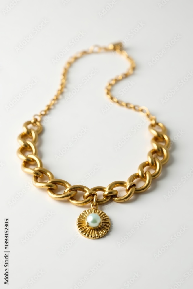 Elegant gold bracelet and necklace set on white background, accessories, luxury, bracelet Elegant gold bracelet and necklace set on white background, accessories, luxury, bracelet