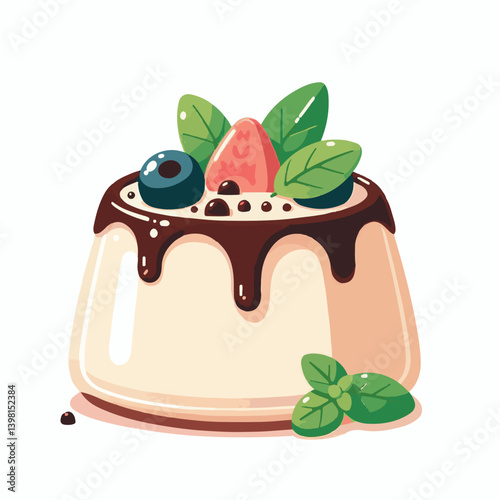 cream, dessert, sweet, food, gourmet, milk, red, italian, jelly, pudding, white, vanilla, mint, sauce, background, panna, cotta, decoration, mousse, snack, delicious, plate, berry, fruit, fresh, panna