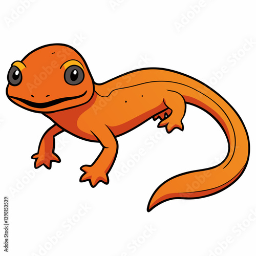 vector illustration of cartoon lizard