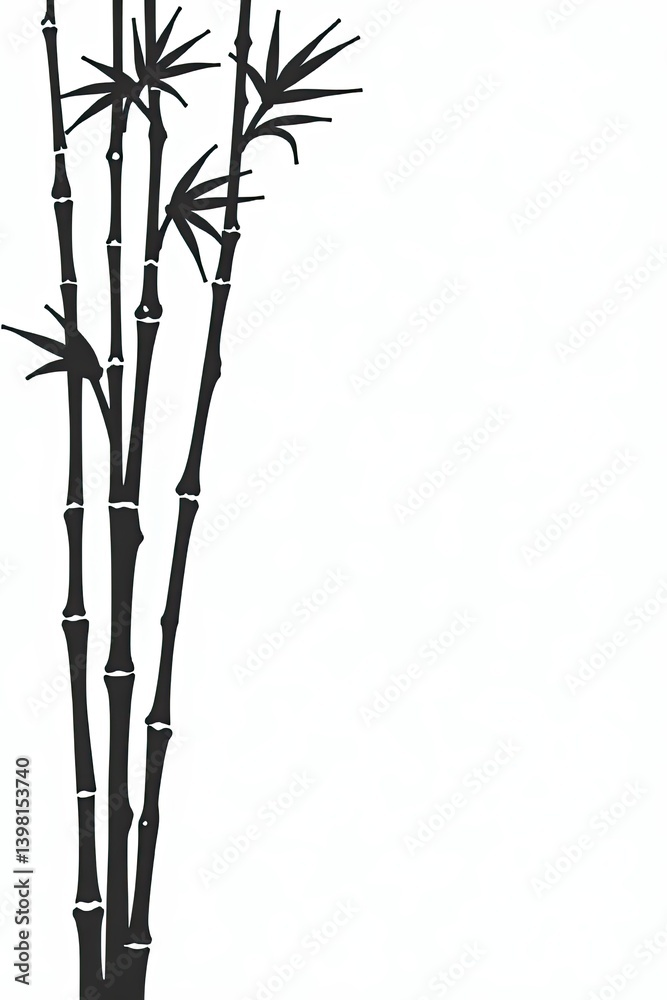 Obraz premium bamboo vector illustration, generat AI
