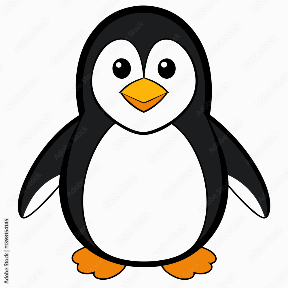 Obraz premium penguin, cartoon, bird, animal, vector, illustration, cold, ice, black, cute, winter, funny, fun, snow, arctic, happy, white, character, baby, wildlife, antarctica, art, nature, beak, isolated