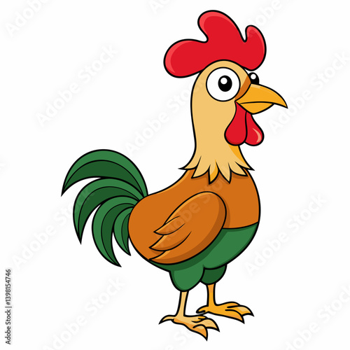 rooster isolated on white