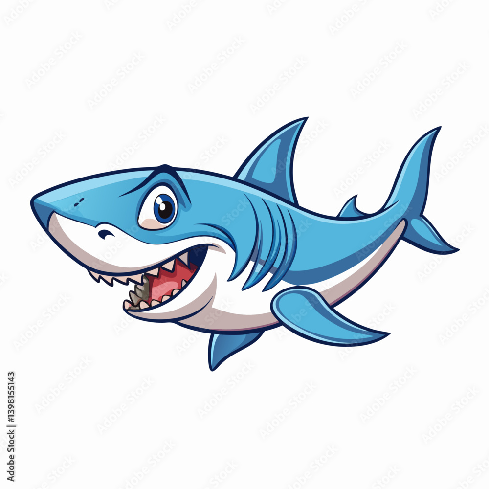 shark cartoon isolated on white shark cartoon isolated on white