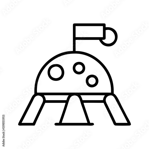 Explore moon lander vector illustration of space exploration and lunar mission icon