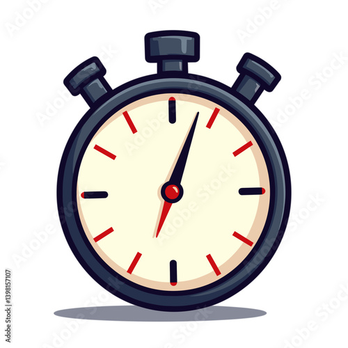 Stopwatch illustration displaying time with red accents  
