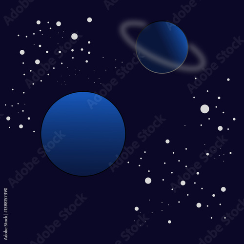 moon and stars, planets in space, outer space with planets and stars