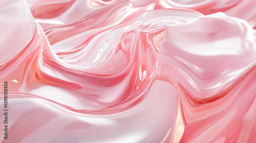 Fototapeta premium Abstract Pink Liquid Texture: Swirling, Glossy, and Smooth