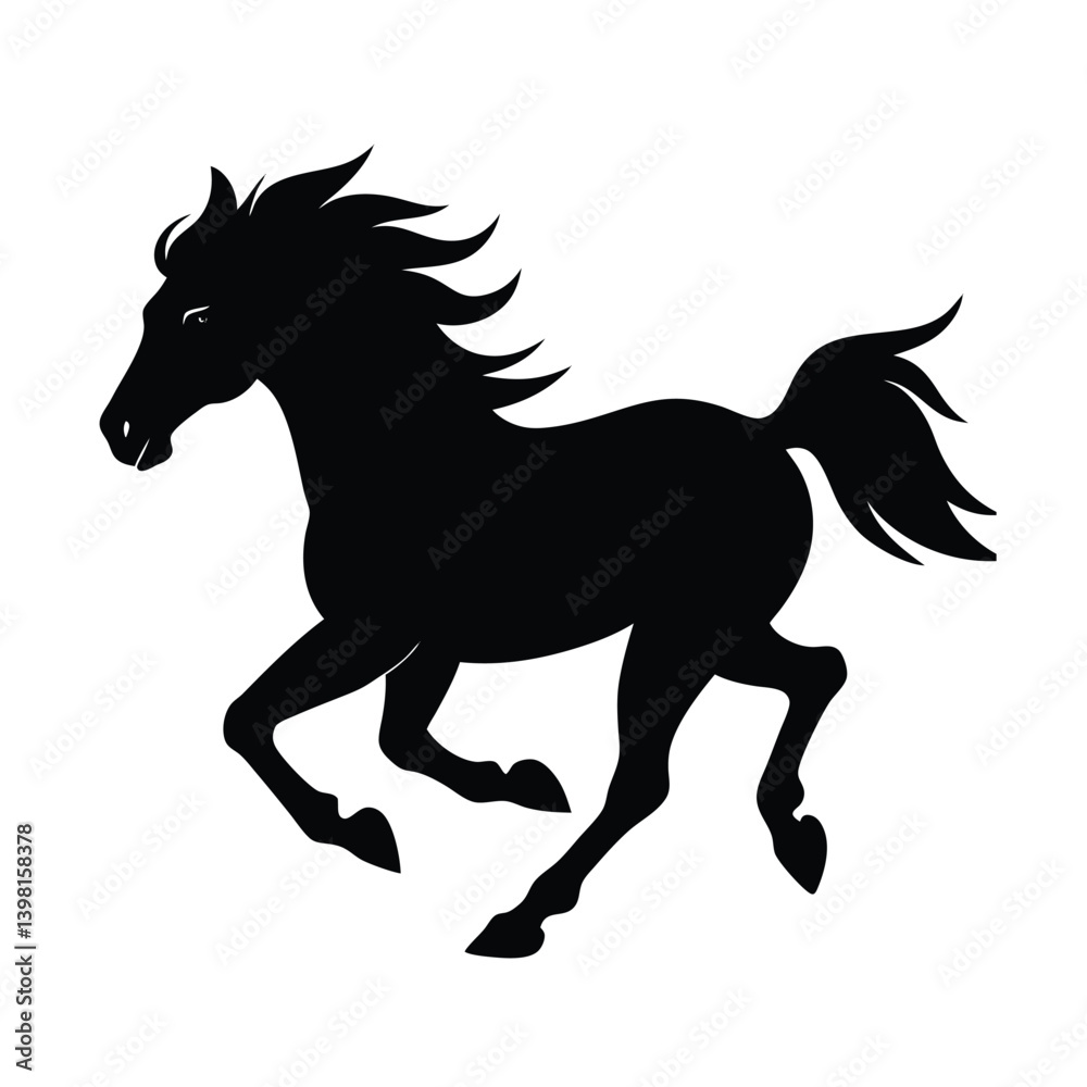 Obraz premium horse running vector art silhouette