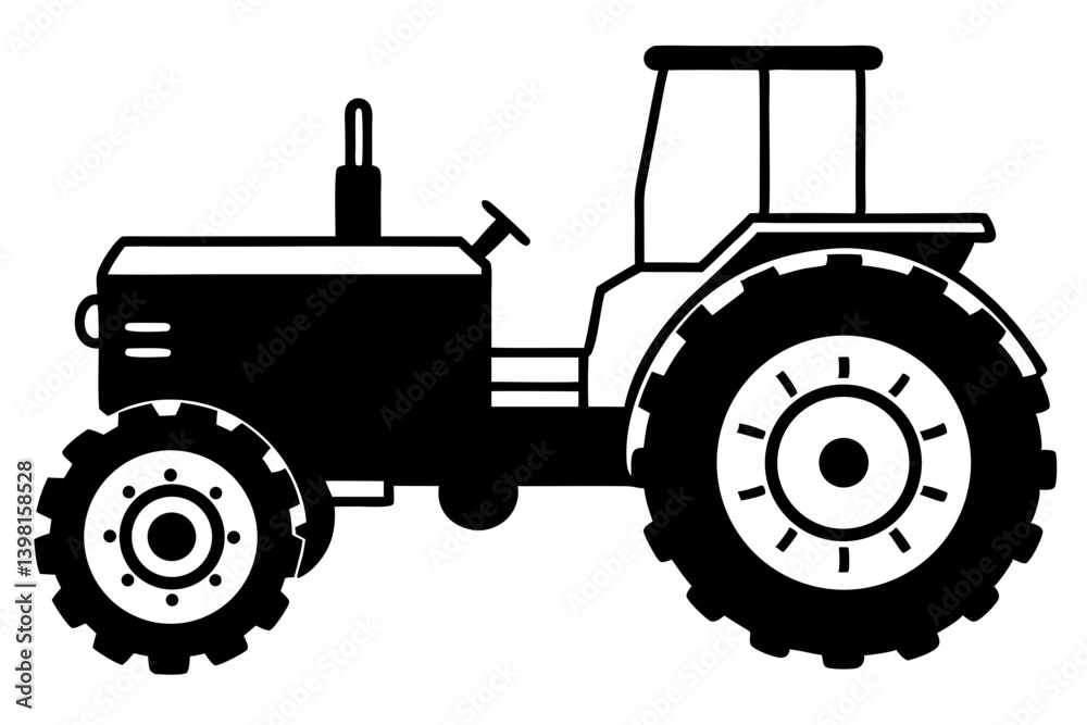 Obraz premium old tractor silhouette