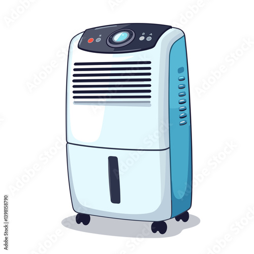 Portable dehumidifier in a modern design against a plain background  