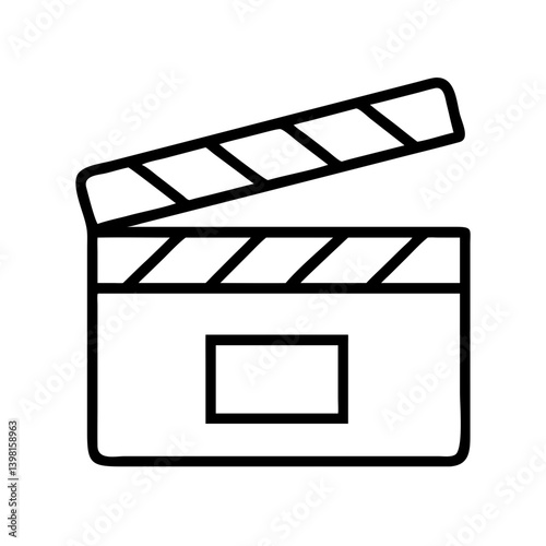 Movie clapperboard vector icon for film production and cinema industry concept design