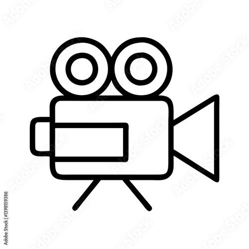 Cinema camera icon vector illustration for film making and video production design