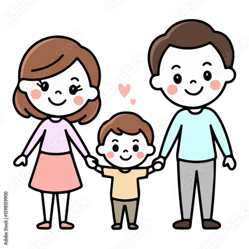 happy family vector illustration
