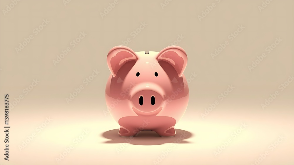 Pink Piggy Bank Centered on Light Blue Solid Background Representing Savings, Financial Growth, and Budgeting for Personal Finance Concepts Pink Piggy Bank Centered on Light Blue Solid Background Representing Savings, Financial Growth, and Budgeting for Personal Finance Concepts