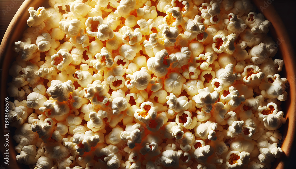 Close-Up of Buttery Popcorn – Fresh Popped Snack in High Resolution Close-Up of Buttery Popcorn – Fresh Popped Snack in High Resolution