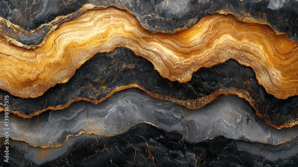 Obraz premium Abstract Gold and Black Marble Texture: A Luxurious and Elegant Design