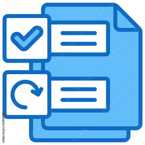 Task, Hybrid Work Blue Fill Design Vector Concept