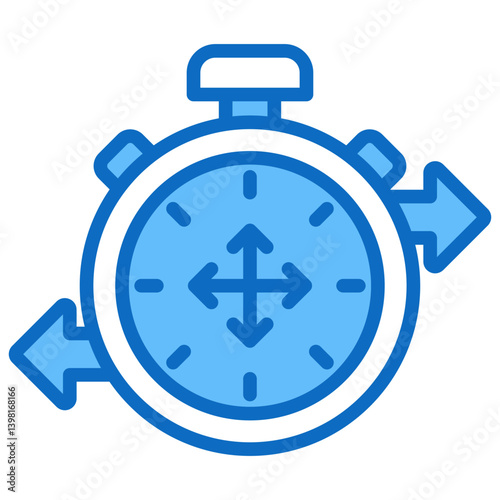 Time Flexibility, Hybrid Work Blue Fill Design Vector Concept