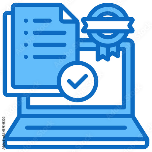 Assignment, Hybrid Work Blue Fill Design Vector Concept