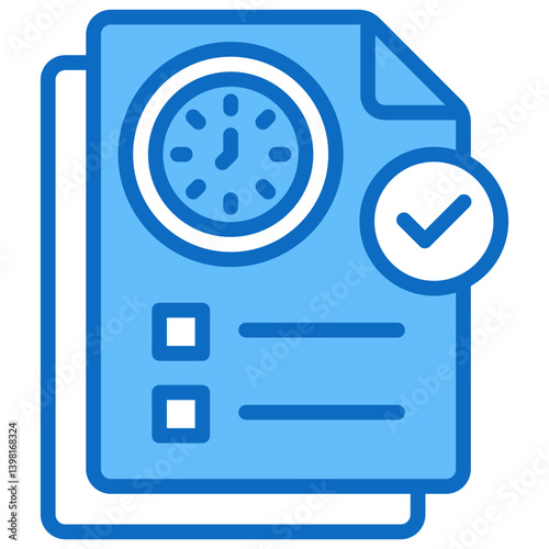 Attendance, Hybrid Work Blue Fill Design Vector Concept