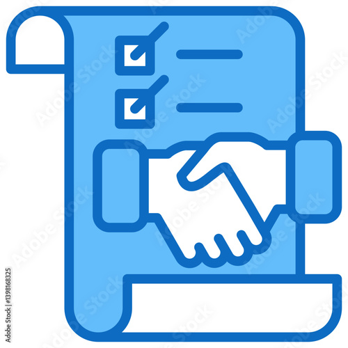 Commitment, Hybrid Work Blue Fill Design Vector Concept