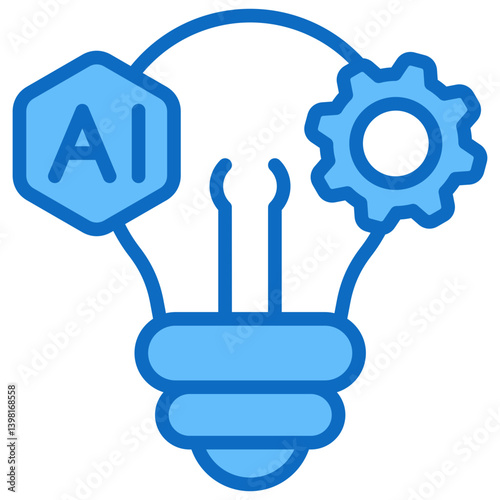 Innovation, Hybrid Work Blue Fill Design Vector Concept