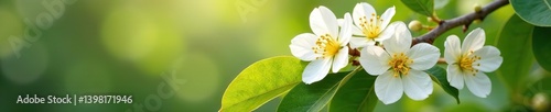 White calamondin citrus petals and buds on orange tree branch with fragrant orange blossoms and neroli aroma, stunning azahar flowers in full bloom, orange tree,  azahar