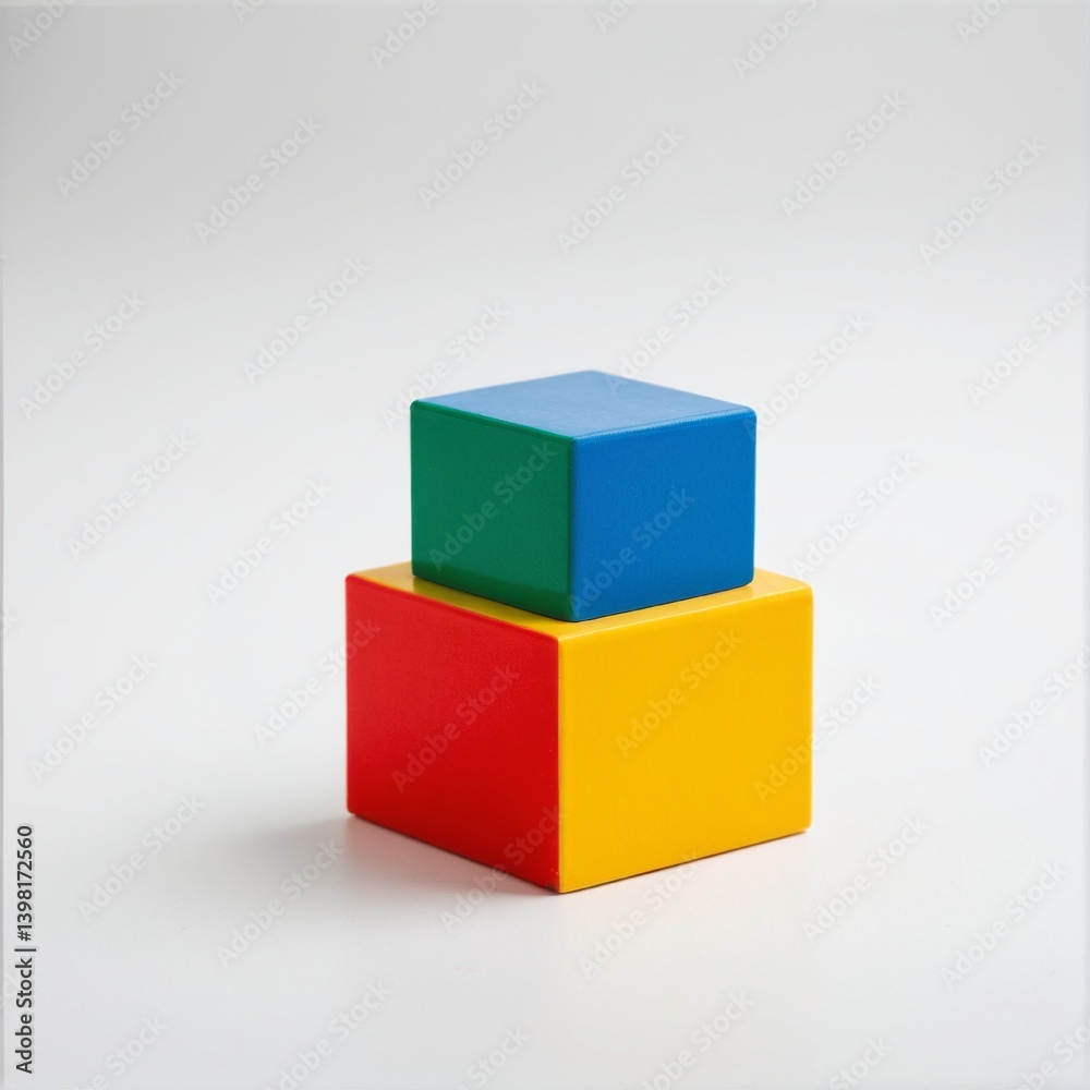 Stacked Wooden Cubes: A Simple Composition of Primary Colors and Geometric Shapes Creating a Playful Scene. Stacked Wooden Cubes: A Simple Composition of Primary Colors and Geometric Shapes Creating a Playful Scene.