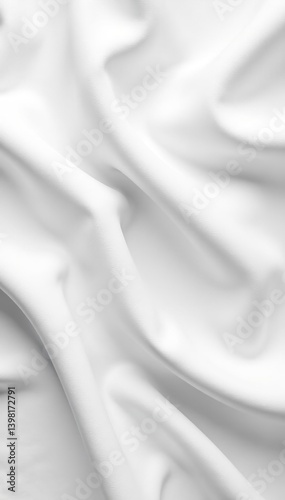 Waving white fabric texture background with soft folds and creases, subtle and elegant textile design,  abstract,  textile