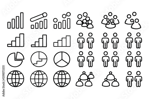 population and demography related editable stroke