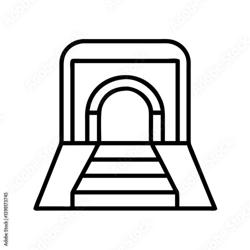 Entrance way outline icon vector illustration design architecture building art