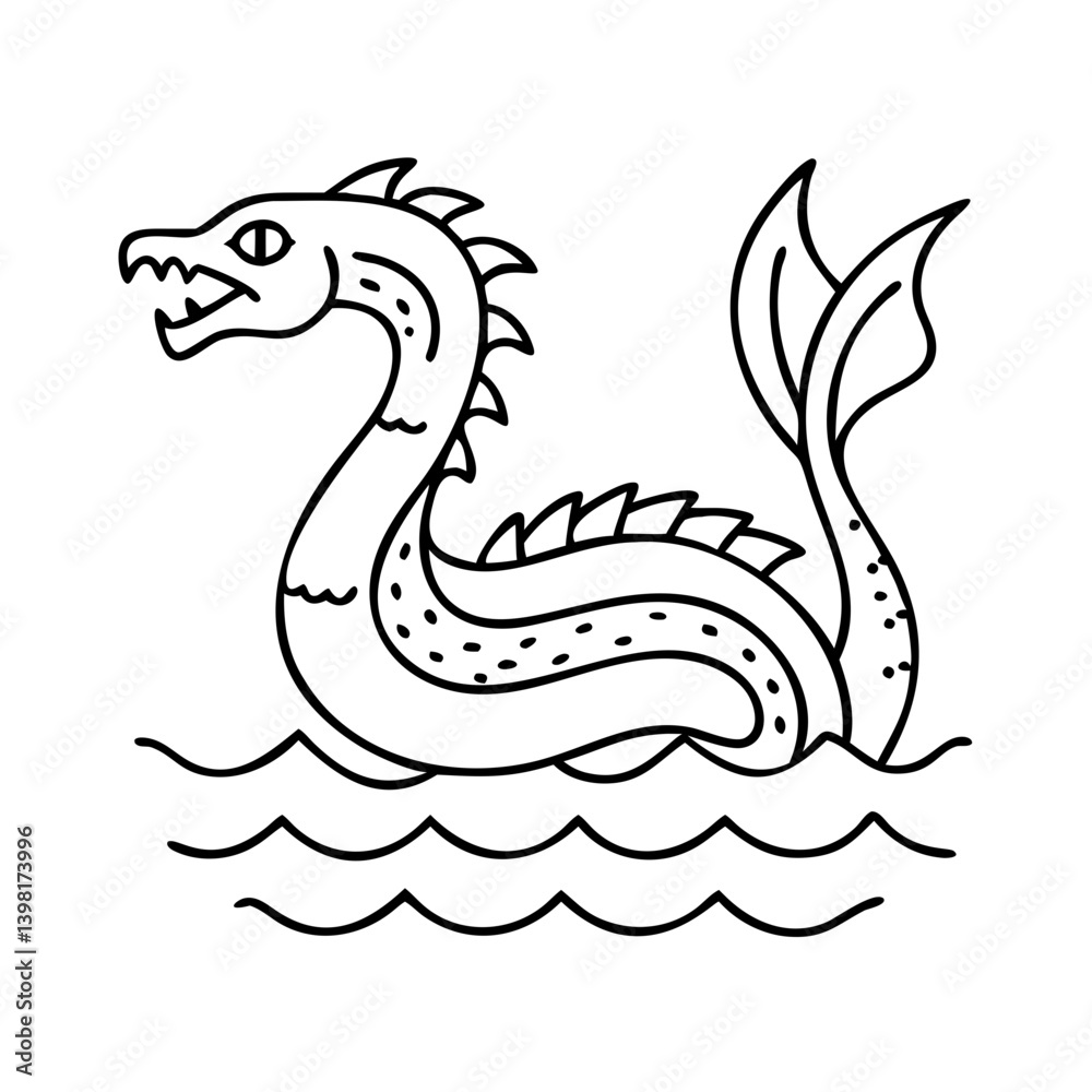 Obraz premium sea serpent icon, sea serpent vector illustration-simple illustration of sea serpent, perfect for sea serpent logos and icons