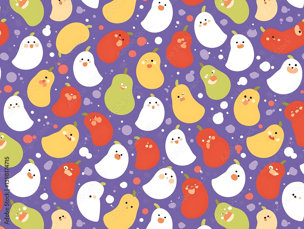 Cute Ghosts Pattern Background Cute Ghosts Pattern Background