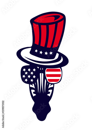 zebre lunette chapeau americain fantaisie dessin