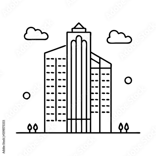 skyscraper icon, skyscraper vector illustration-simple illustration of skyscraper, perfect for skyscraper logos and icons