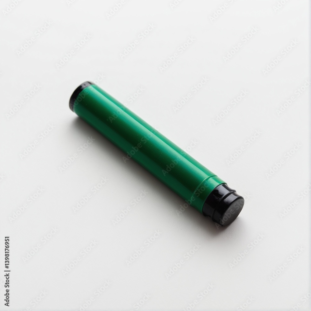Emerald Mark: A simple image of a green marker laying horizontally on a clean, bright white surface. Emerald Mark: A simple image of a green marker laying horizontally on a clean, bright white surface.