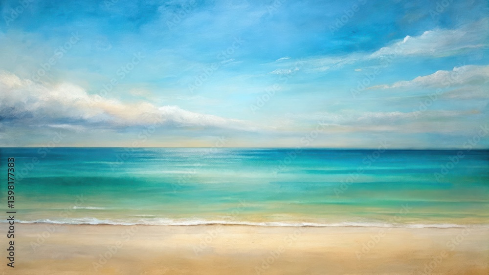 Serene Coastal Vista A Dreamlike Seascape of Azure Waters and Golden Sands Under a Calm Sky Serene Coastal Vista A Dreamlike Seascape of Azure Waters and Golden Sands Under a Calm Sky