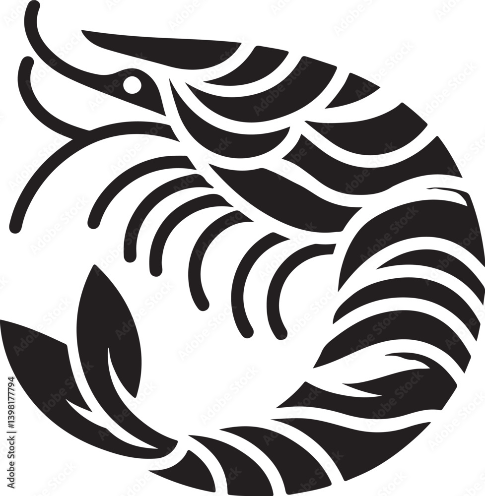 Obraz premium Shrimp Logo Vector