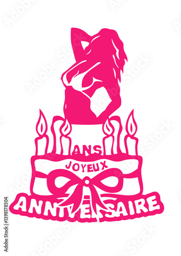 ajouter age ans fille sexy sort gateau anniversaire