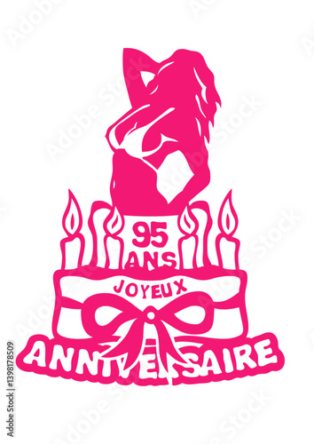 95 ans fille sexy sort gateau anniversaire