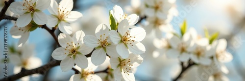 White blossoms covering a tree in full bloom during springtime,  botany,  nature