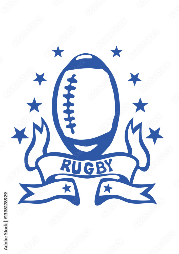 rugby fanion logo banderole ballon