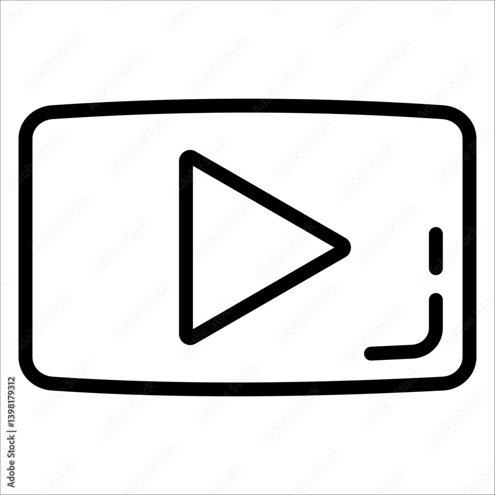 Youtube Simple Icon Vector Illustration Concept Youtube Simple Icon Vector Illustration Concept