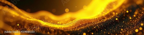 Yellow swirling pattern composition with a mix of black and yellow light, creating a vibrant and dynamic 3D render background,  composition,  vibrant