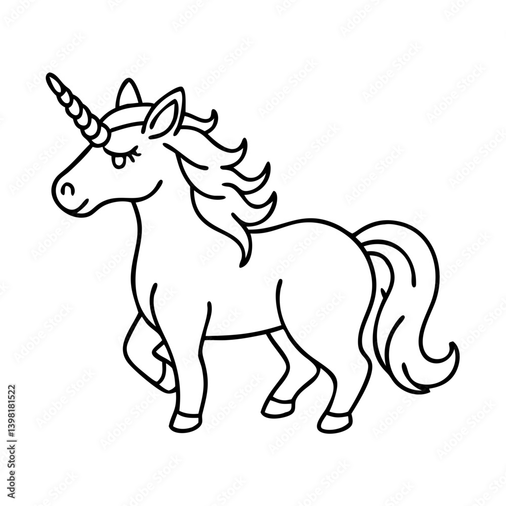 Obraz premium unicorn icon, unicorn vector illustration-simple illustration of unicorn, perfect for unicorn logos and icons