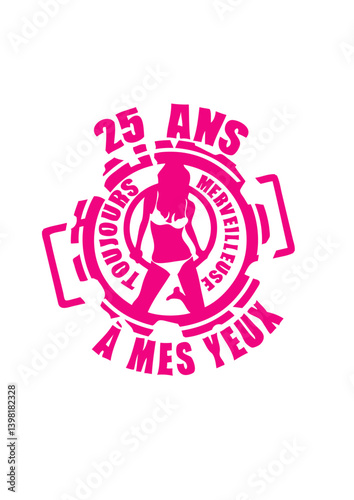 25 ans toujours merveilleuse tampon anniversaire