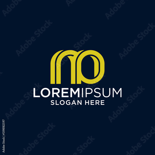 Intertwined NP Monogram Logo Design on Dark Blue Background