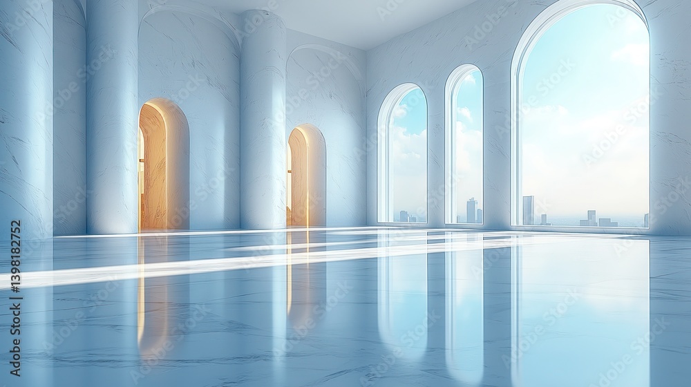 Obraz premium Empty conference space with large pillars