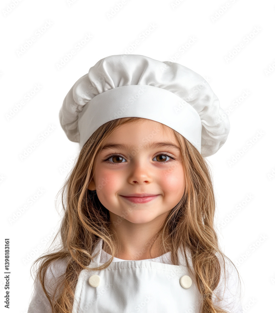 Cheerful young chef baking kitchen bright culinary creativity. Isolated on transparent background, png.