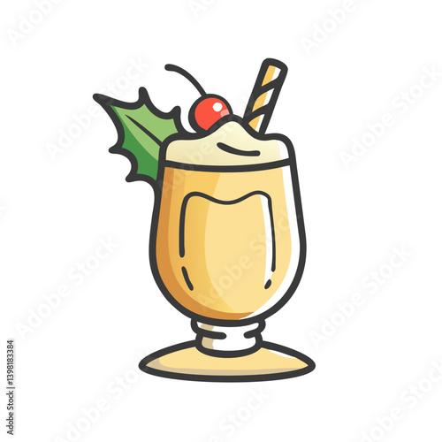 eggnog glass icon, eggnog glass vector illustration-simple illustration of eggnog glass, perfect for eggnog glass logos and icons